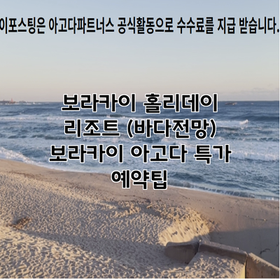 보라카이 홀리데이 리조트 (바다전망) 보라카이 아고다 특가 예약팁