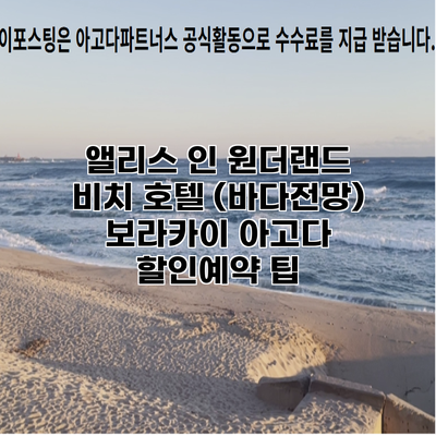 앨리스 인 원더랜드 비치 호텔 (바다전망) 보라카이 아고다 할인예약 팁